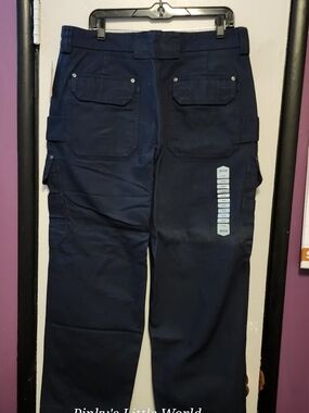 NWT Duluth Trading Co Men's Fire Hose Relaxed Fit Cargo Work Pants 36x30 Navy